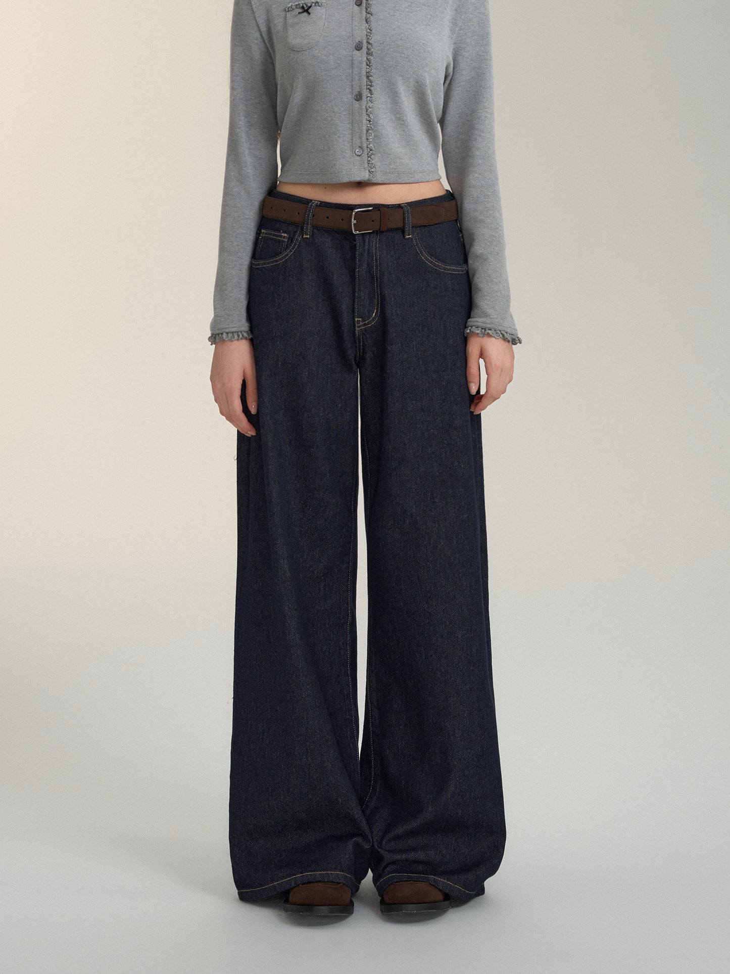 SOMESOWE Indigo Crinkle Jeans