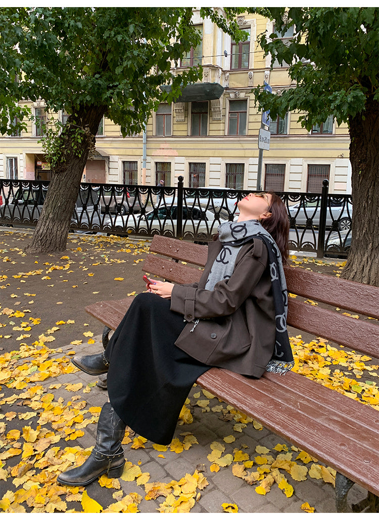 Pusumede Suede-Look Trench Coat