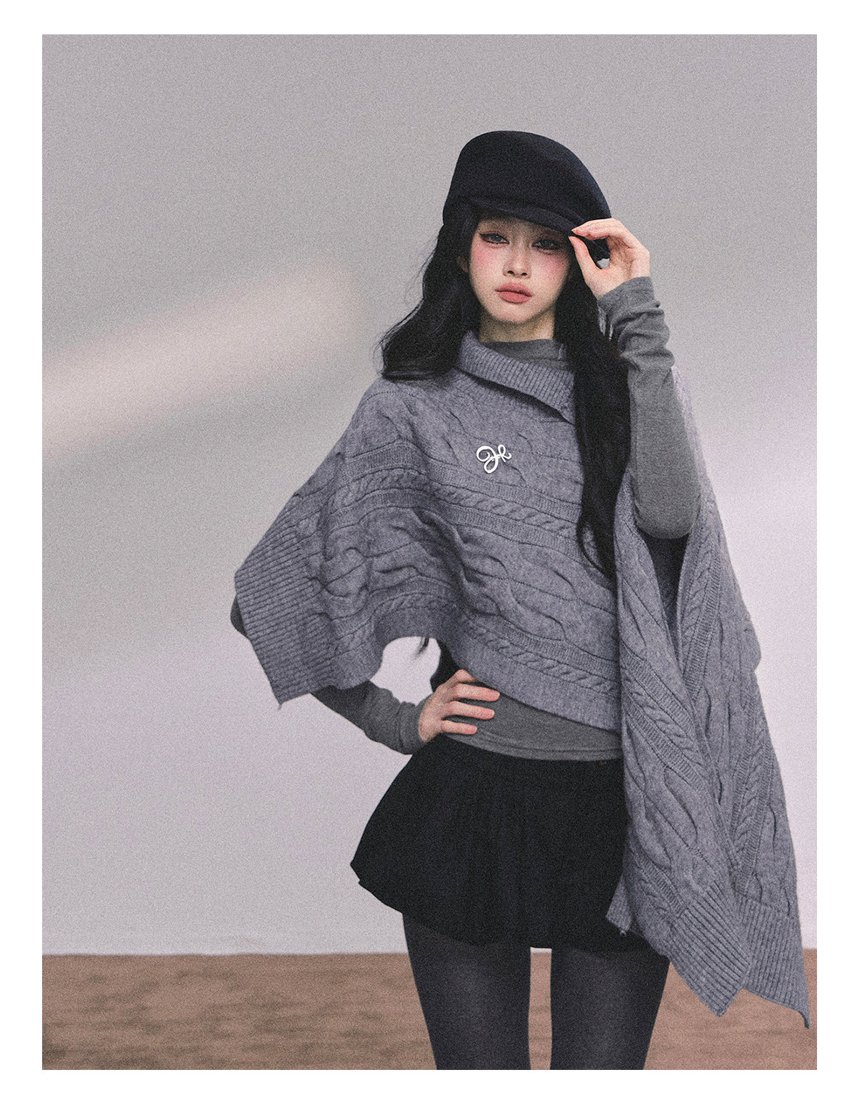 ShaoYeYan British Muse Loose Fit Knit Cape Sweater