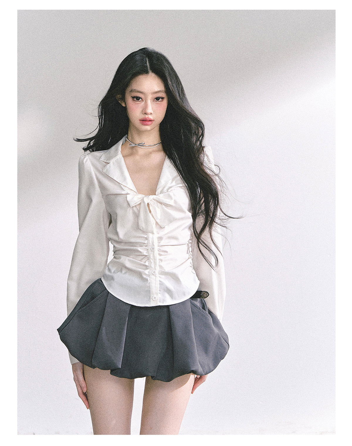 SHAOYEYAN French Bow V-Neck Blouse