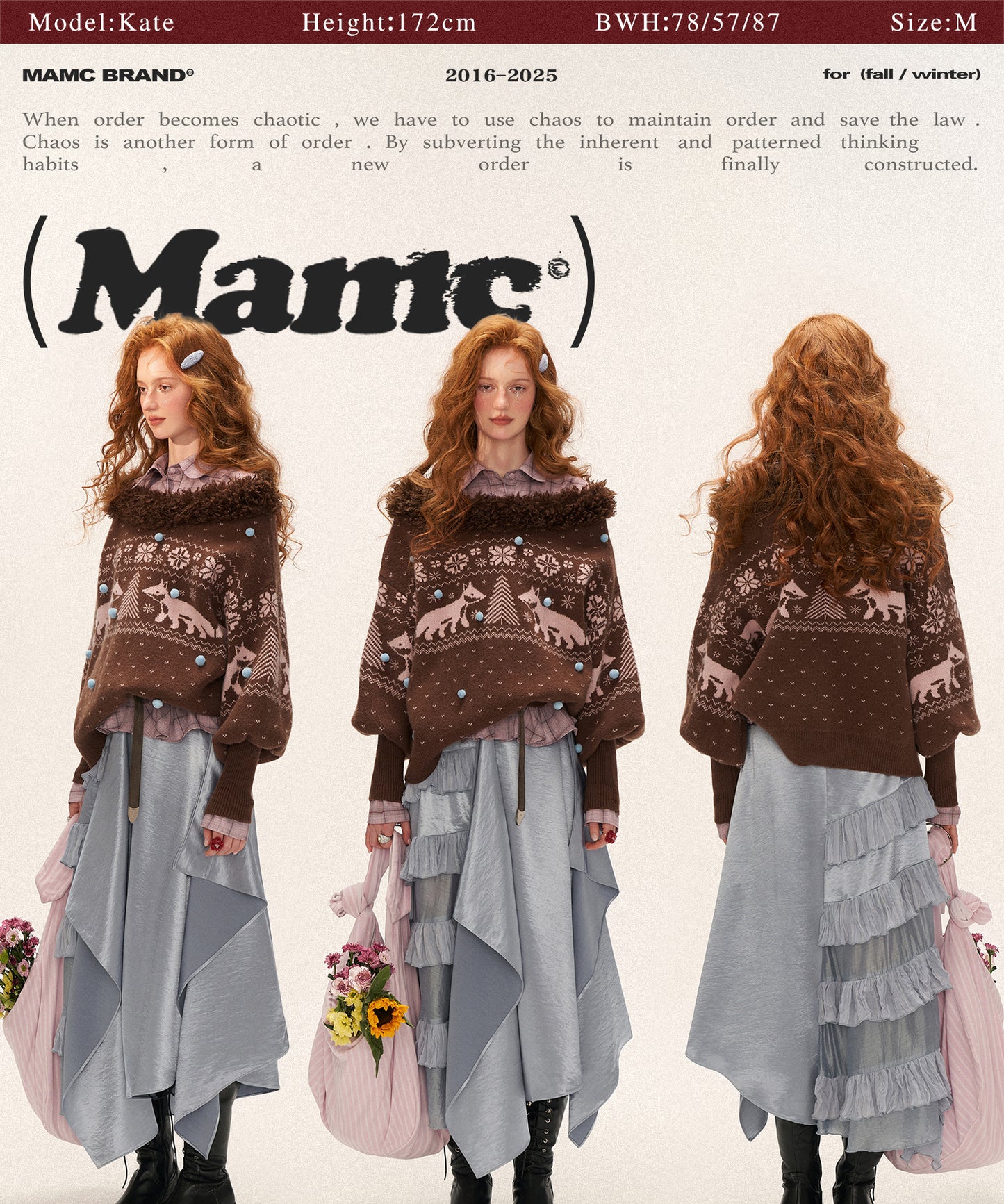 MAMC Fox Fair Isle V-Neck Sweater