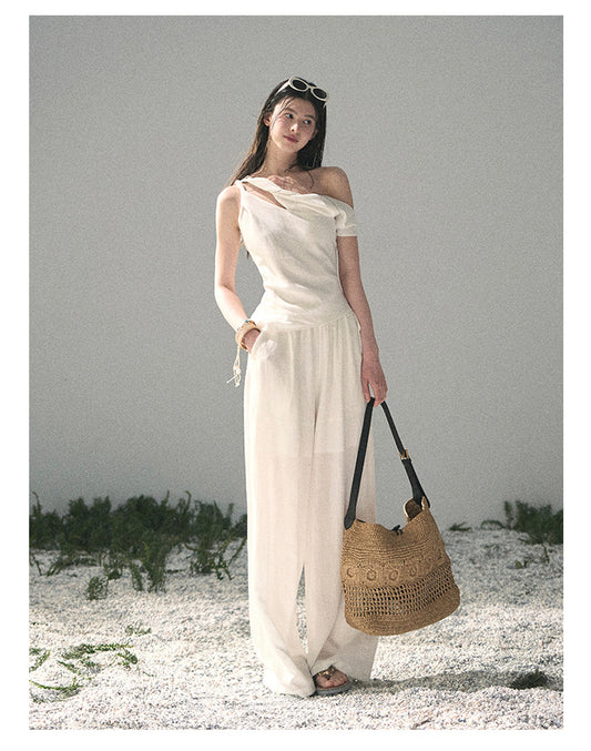 ShaoYeYan Aomalm Clouds Fall on Shoulder Minimalist Casual Set