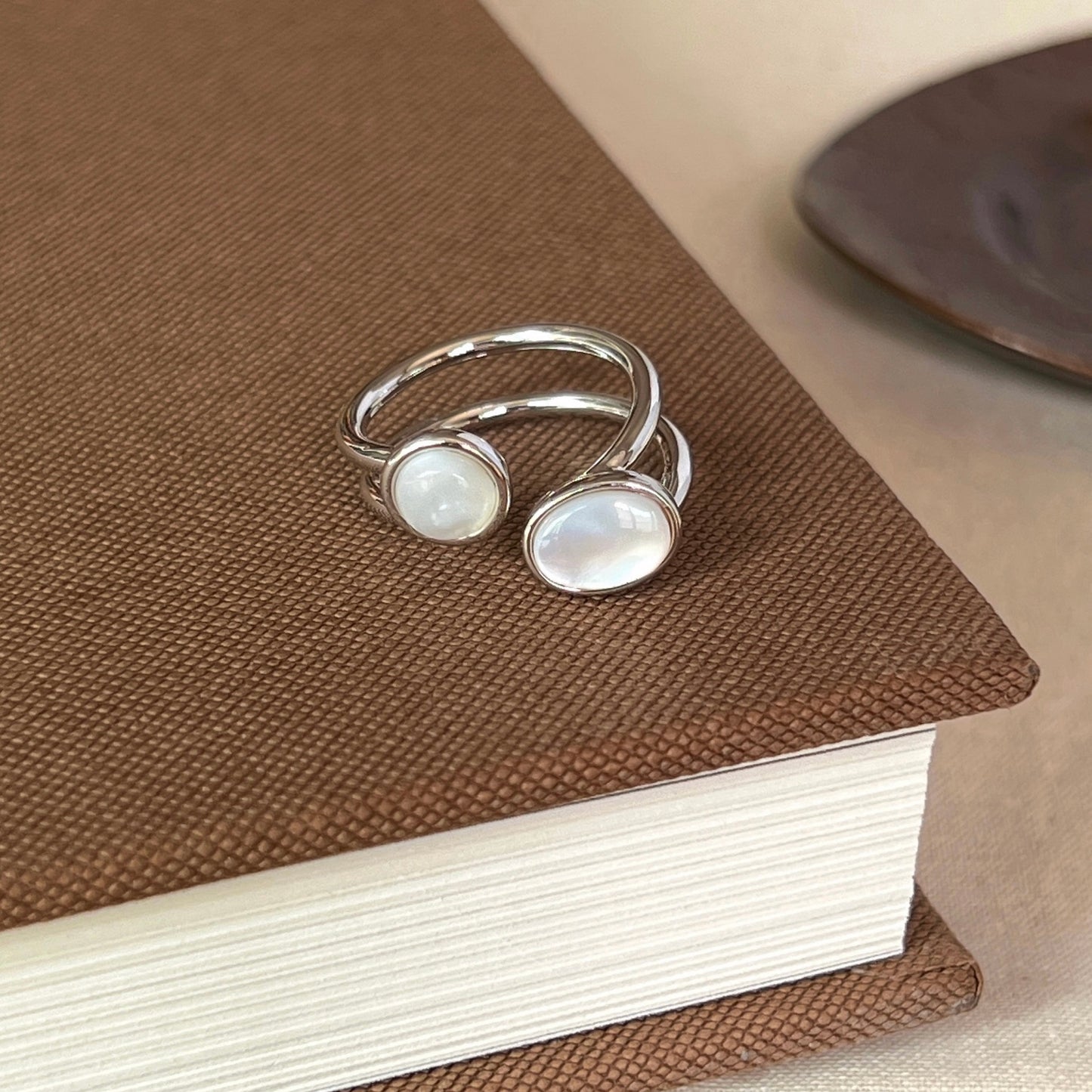 VIGVOG Geometric Gemstone Rings
