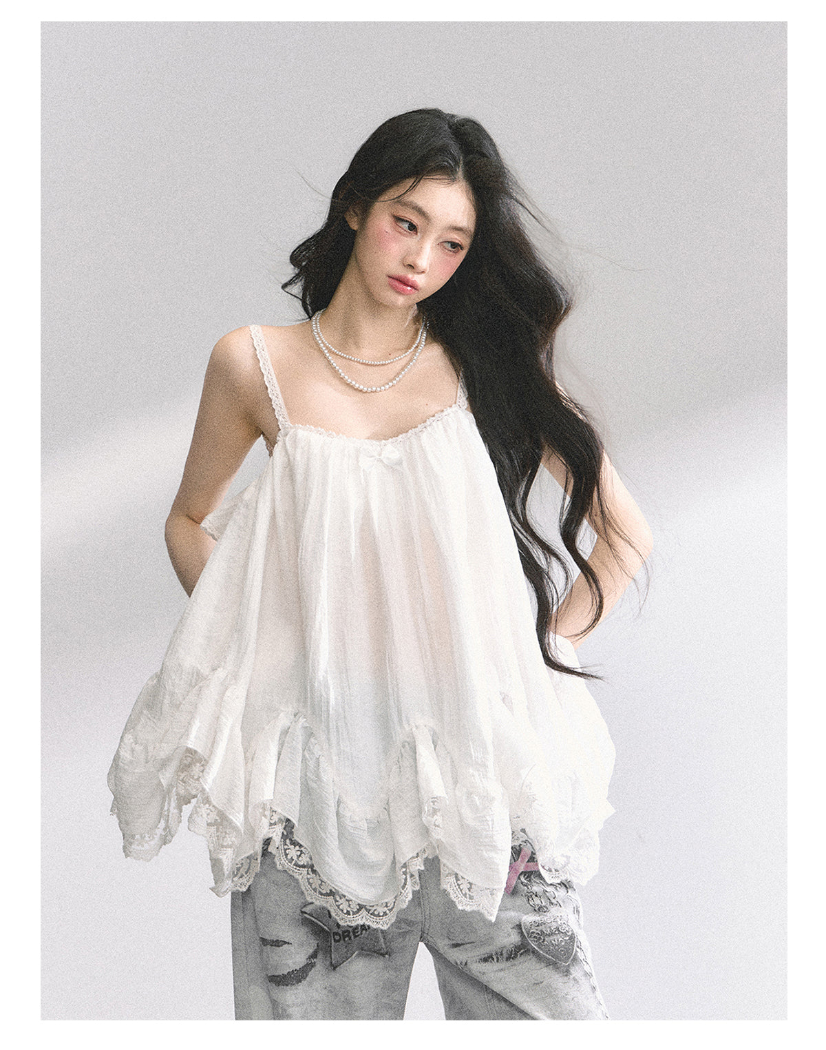SHAOYEYAN French Lace Chiffon Blouse