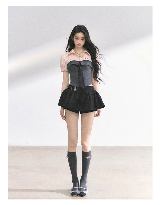 SHAOYEYAN American Style Striped Crop Tee