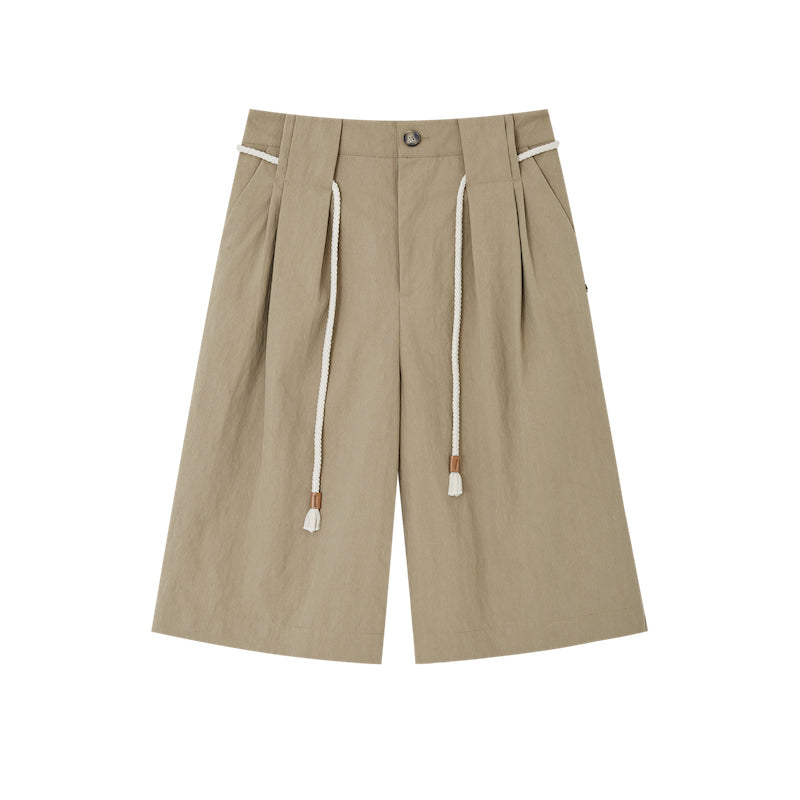SOMESOWE Pleated Shorts & Sheer Blouse