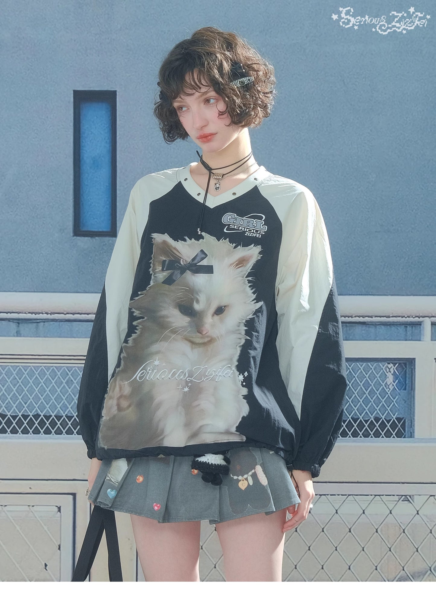 ZiziFei "Cat Blokette" Pullover