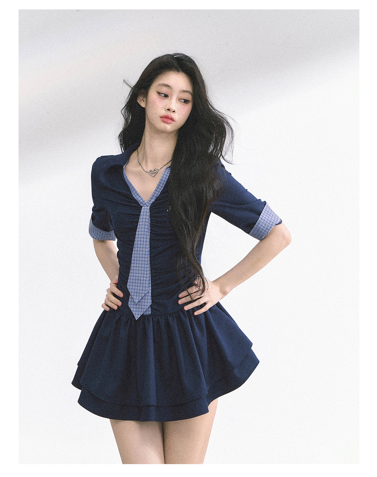 SHAOYEYAN London-inspired Plaid Puff Dress