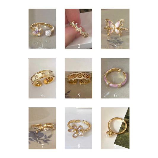 VIGVOG Butterfly Insect Rings