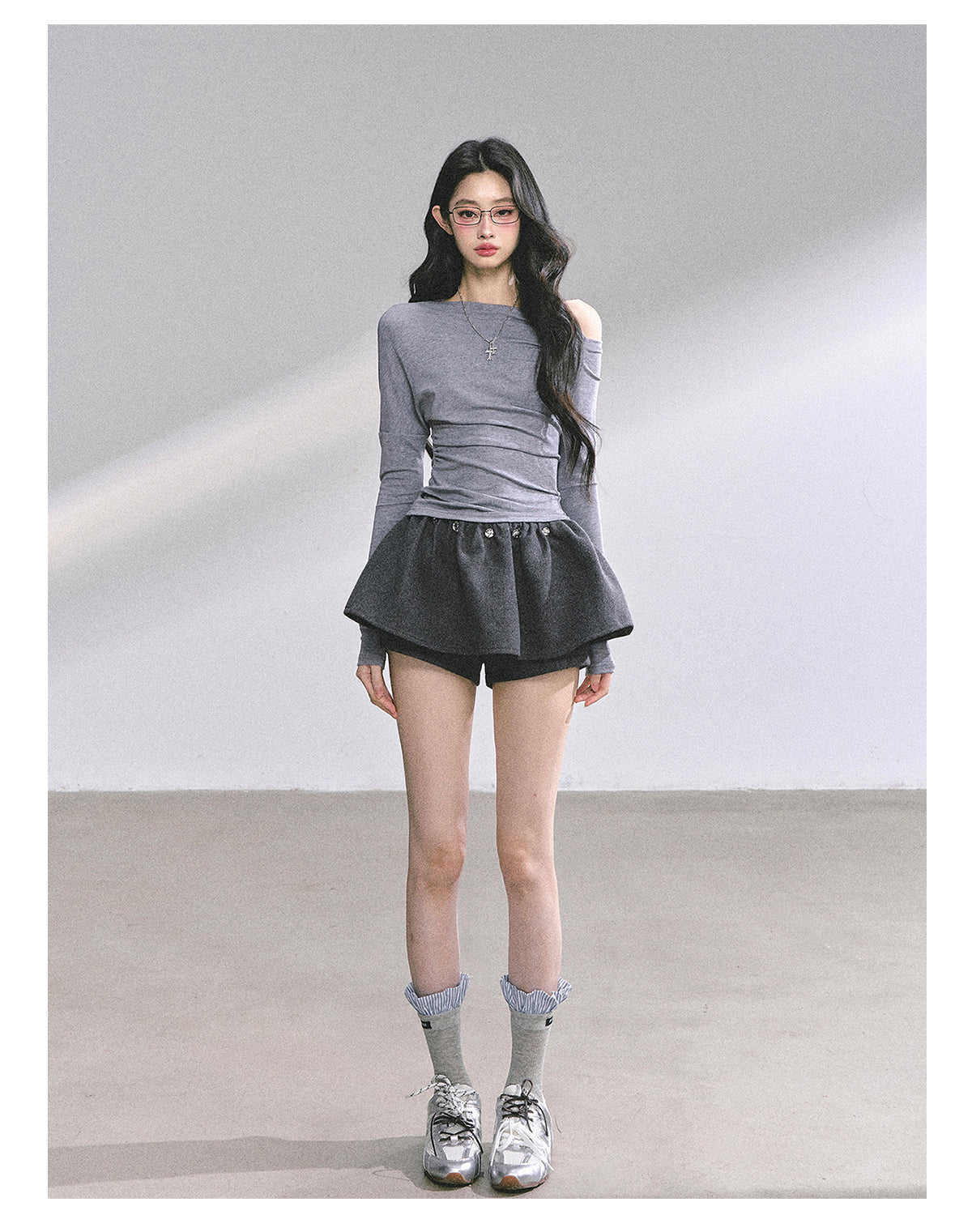SHAOYEYAN Korean Mature Style Off-Shoulder Tee