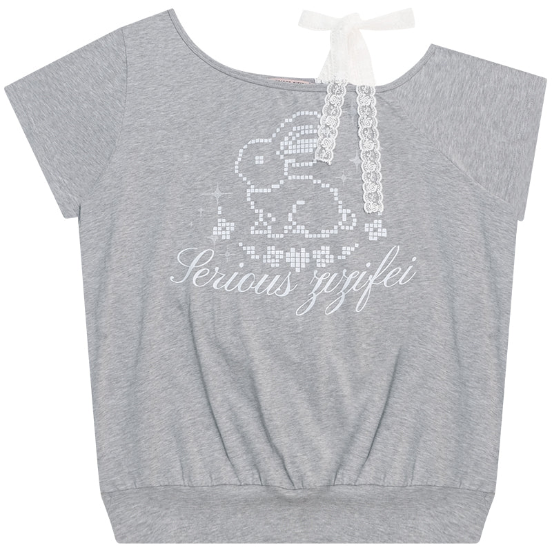 ziziFei Vintage Bunny Lace Tee
