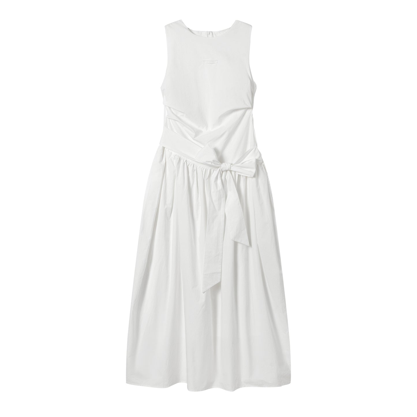 AsGony Minimalist Sleeveless Tie-Front Dress