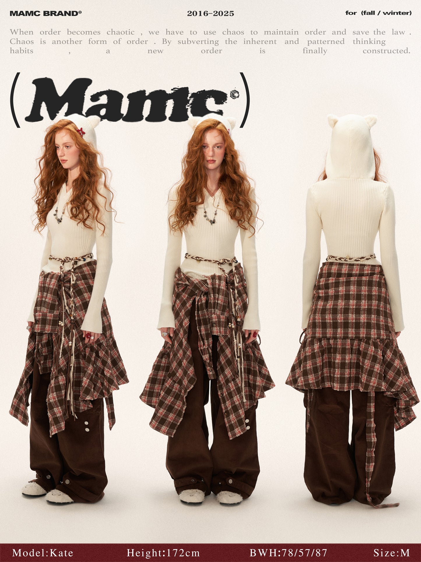 MAMC Star Flower Jacquard Round Neck Cropped Sweater