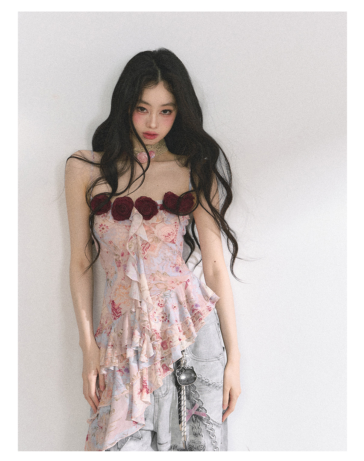 SHAOYEYAN Floral Ruffle Off-Shoulder Top