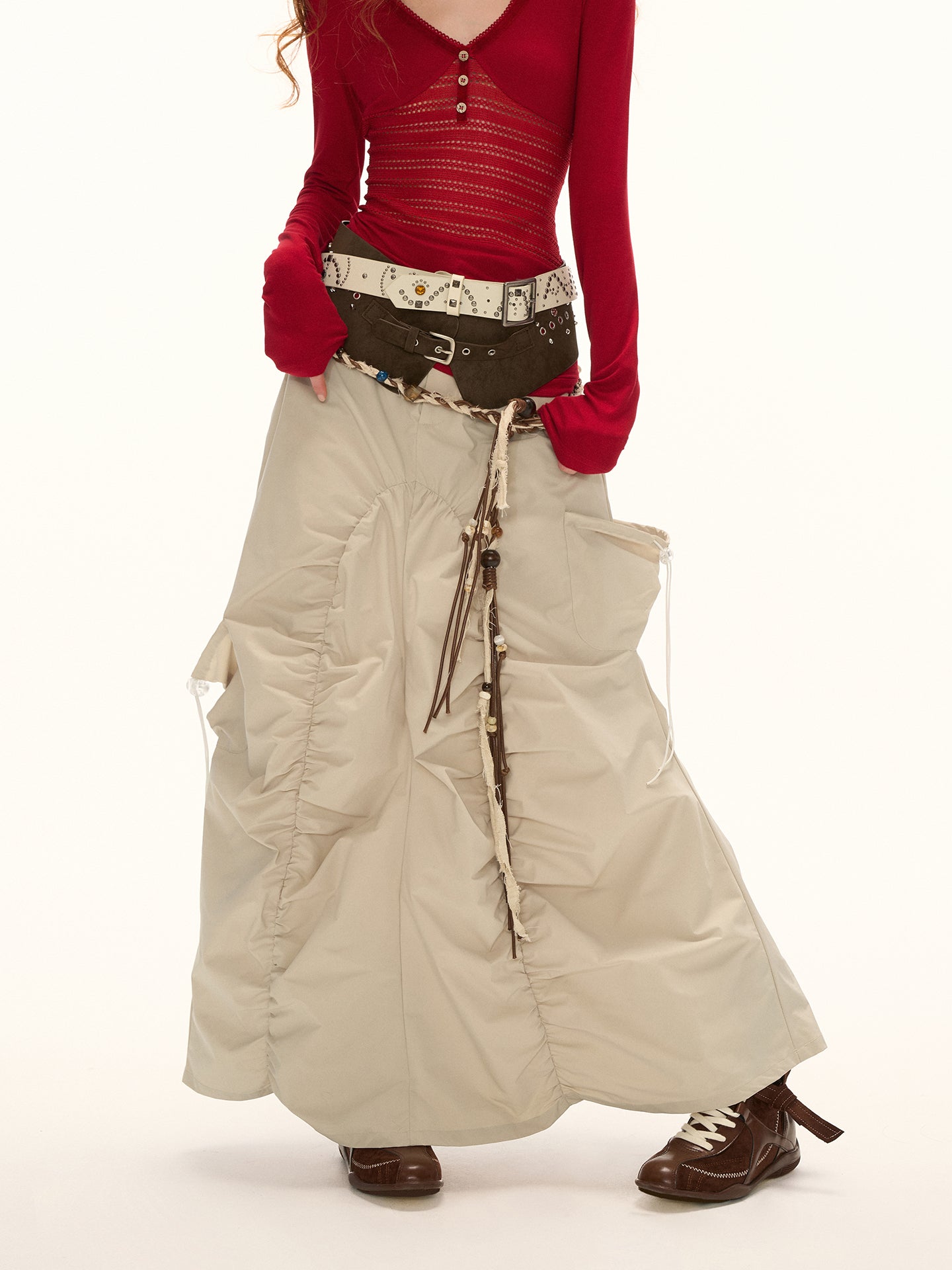 MAMC Asymmetric Hem Utility Skirt