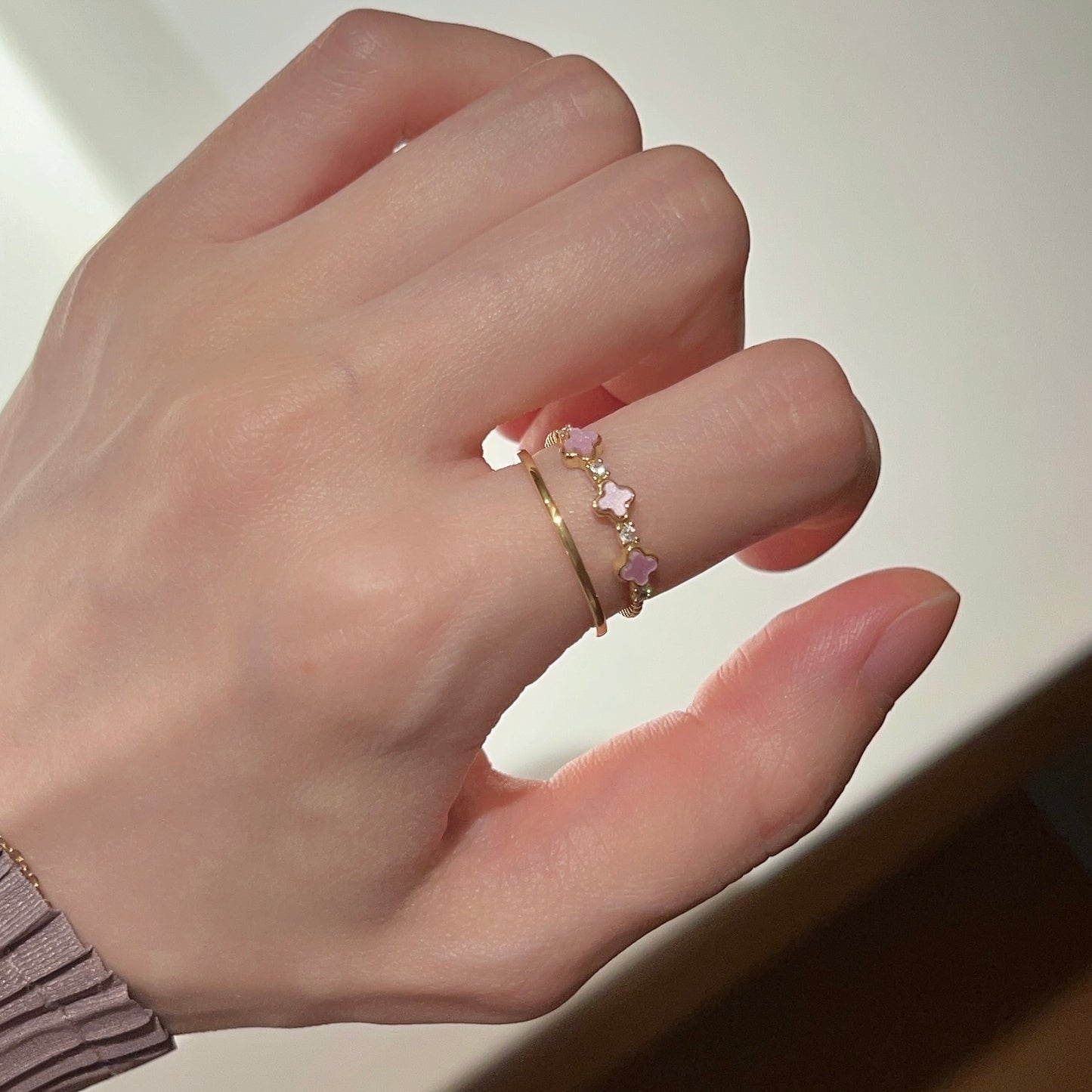 VIGVOG Geometric Purple Gemstone Ring