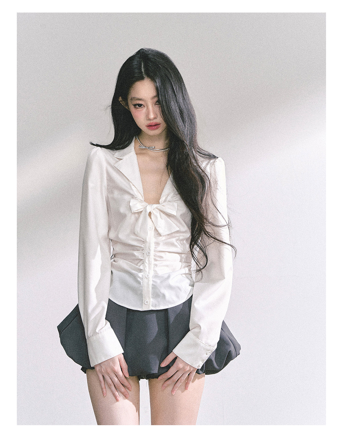 SHAOYEYAN French Bow V-Neck Blouse