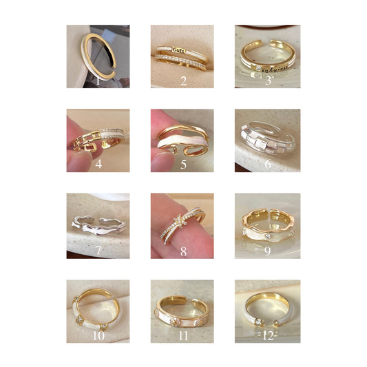 VIGVOG Minimalist Geometric Rings