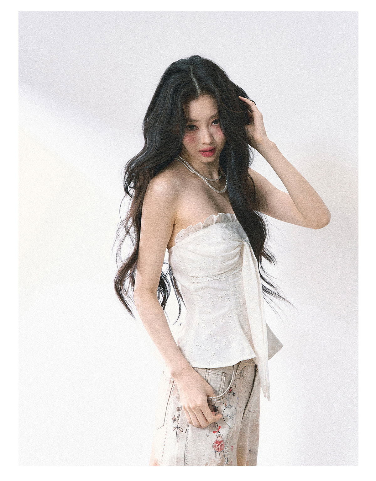 SHAOYEYAN Off-Shoulder French Crop Top