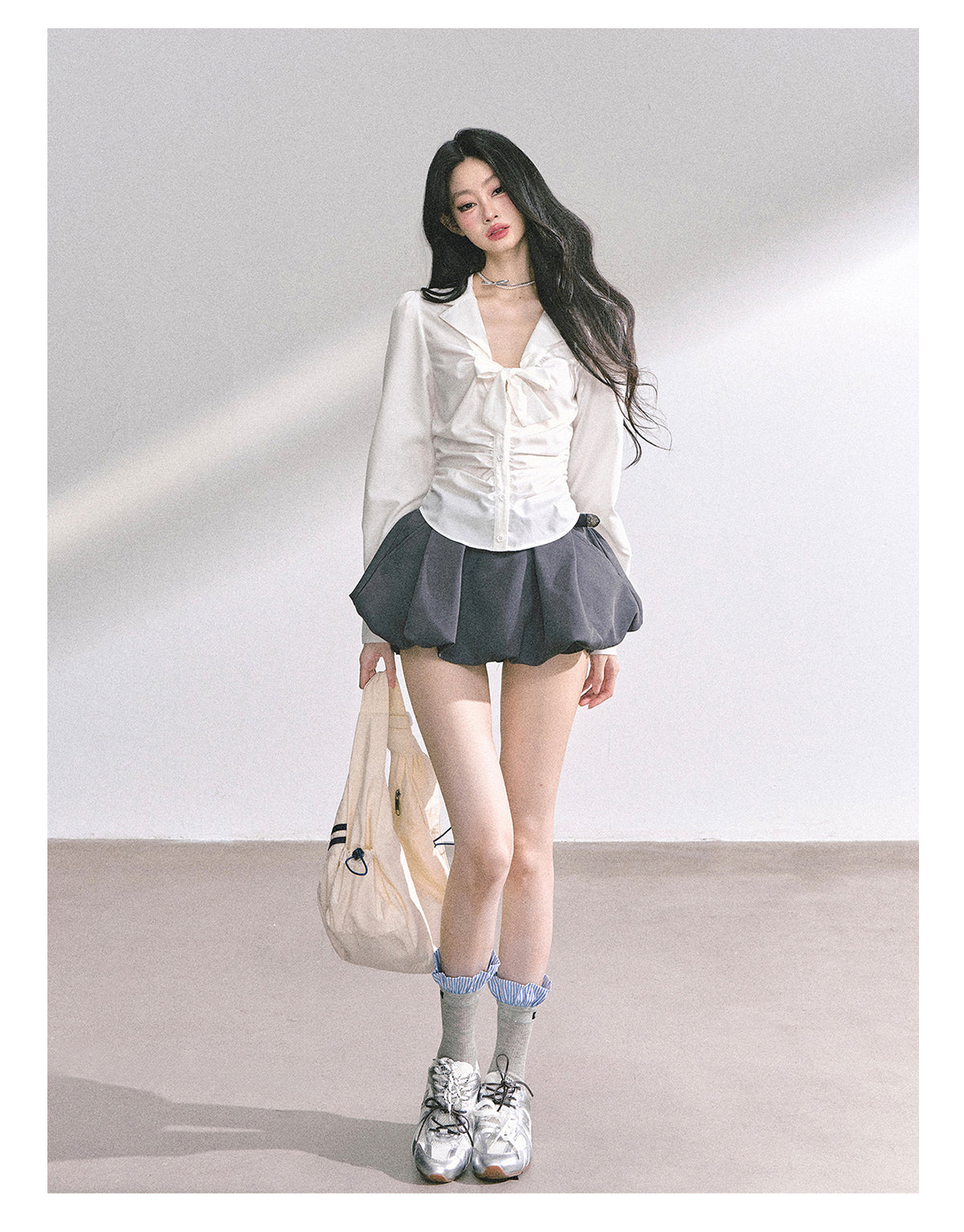 SHAOYEYAN French Bow V-Neck Blouse