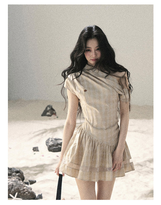 ShaoYeYan Aomalm Traces of the Wind Wasteland Off-Shoulder Dress