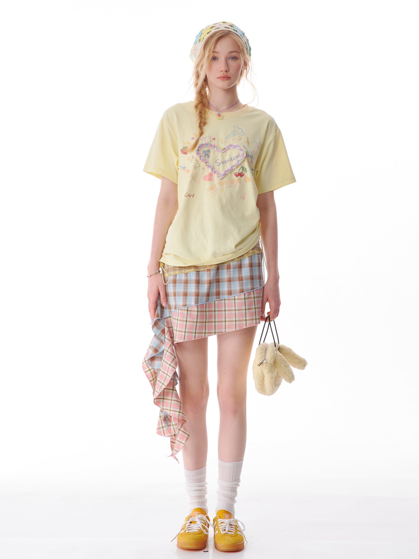 ziziFei Retro Love Print Oversized Tee