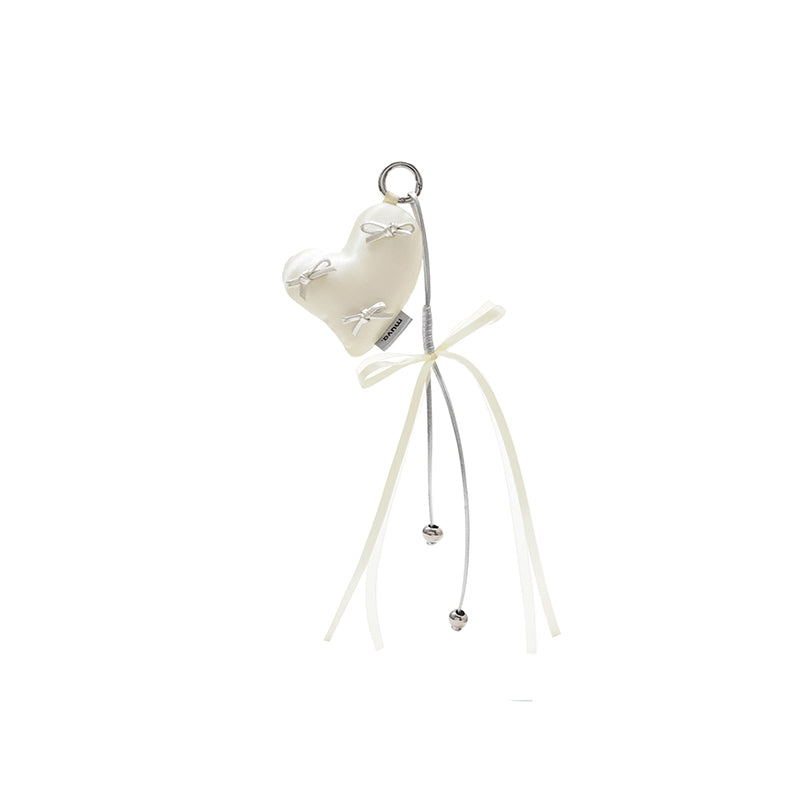 MUVA "Wonky Heart" Ribbon Bow Bag Charm