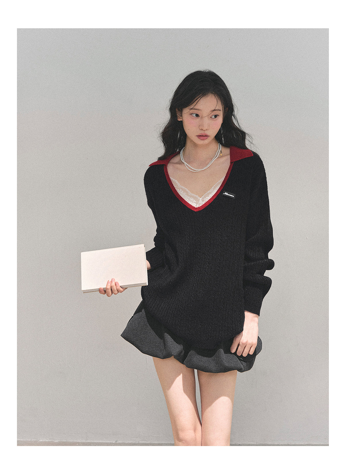 ShaoYeYan Aomalm Before Night Melts V-Neck Wool Sweater