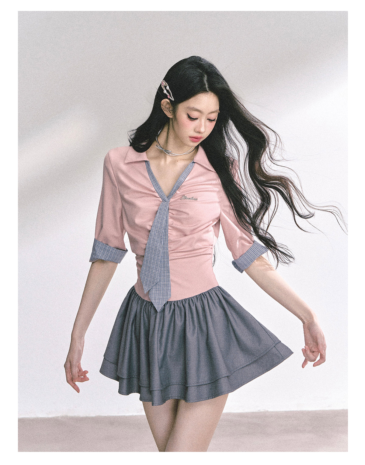SHAOYEYAN London-inspired Plaid Puff Dress