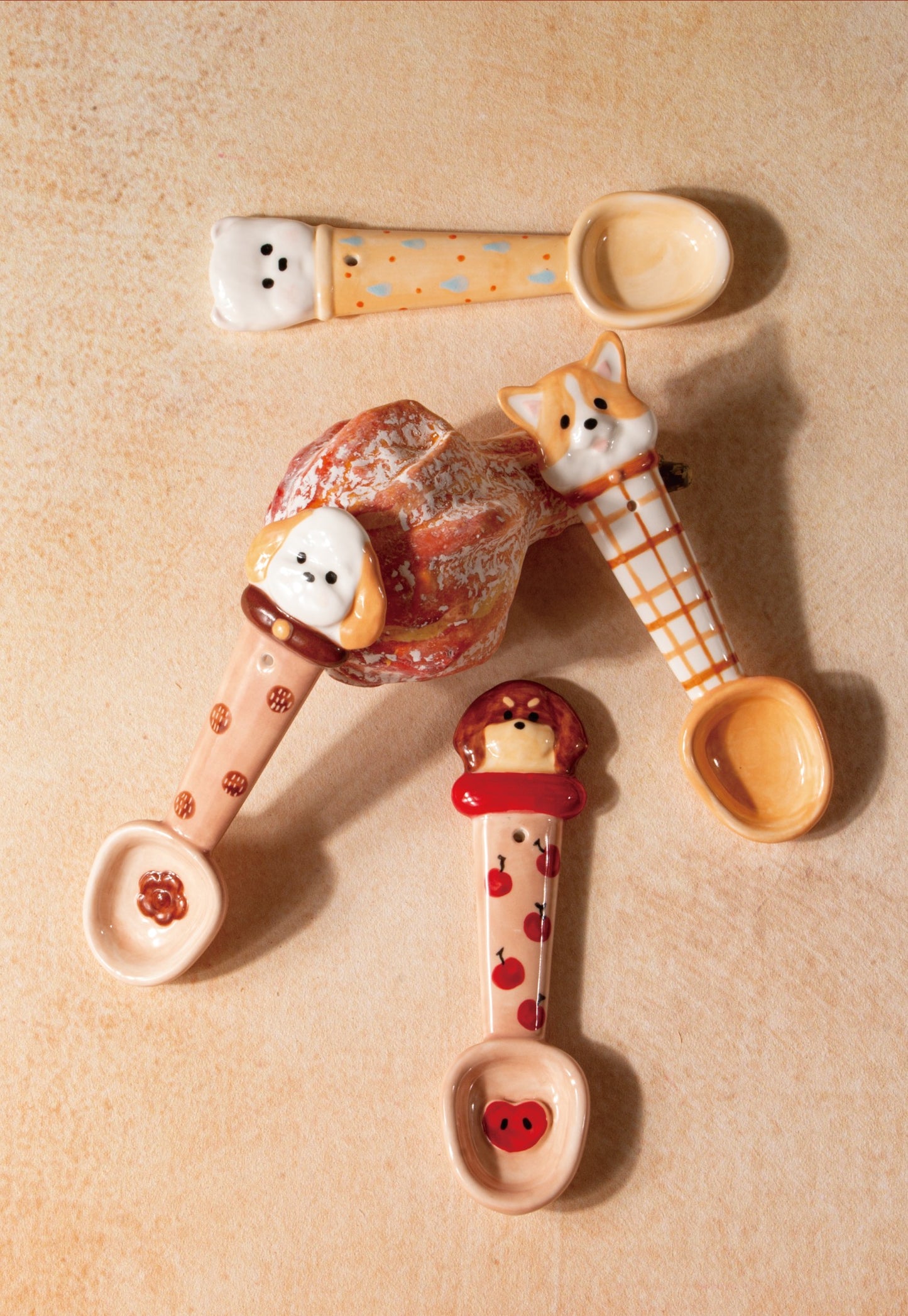 CONGSTUDIO Hand-Painted Ceramic Puppy Spoon