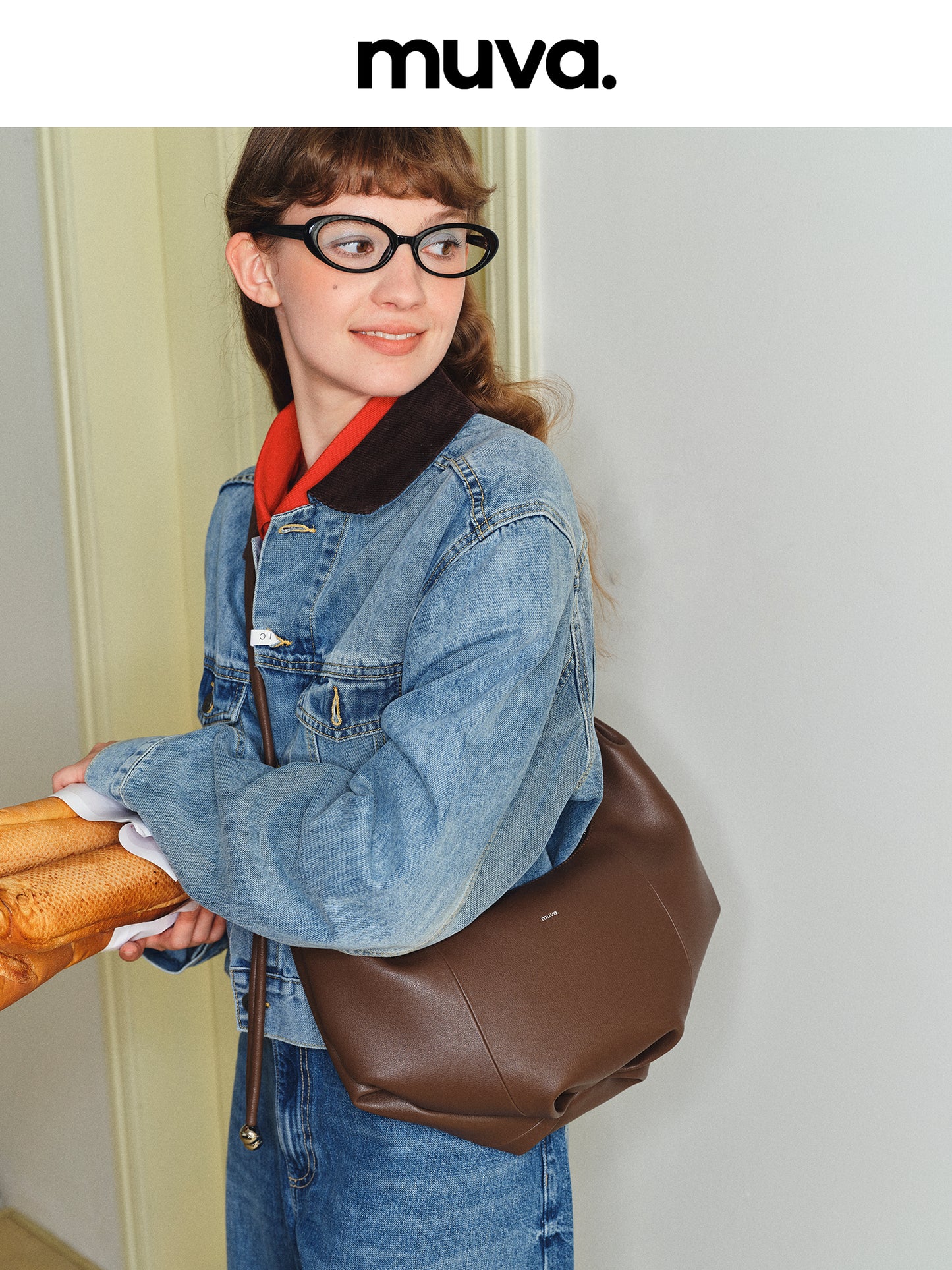 MUVA 'Wind Chime' Leather Hobo Bag