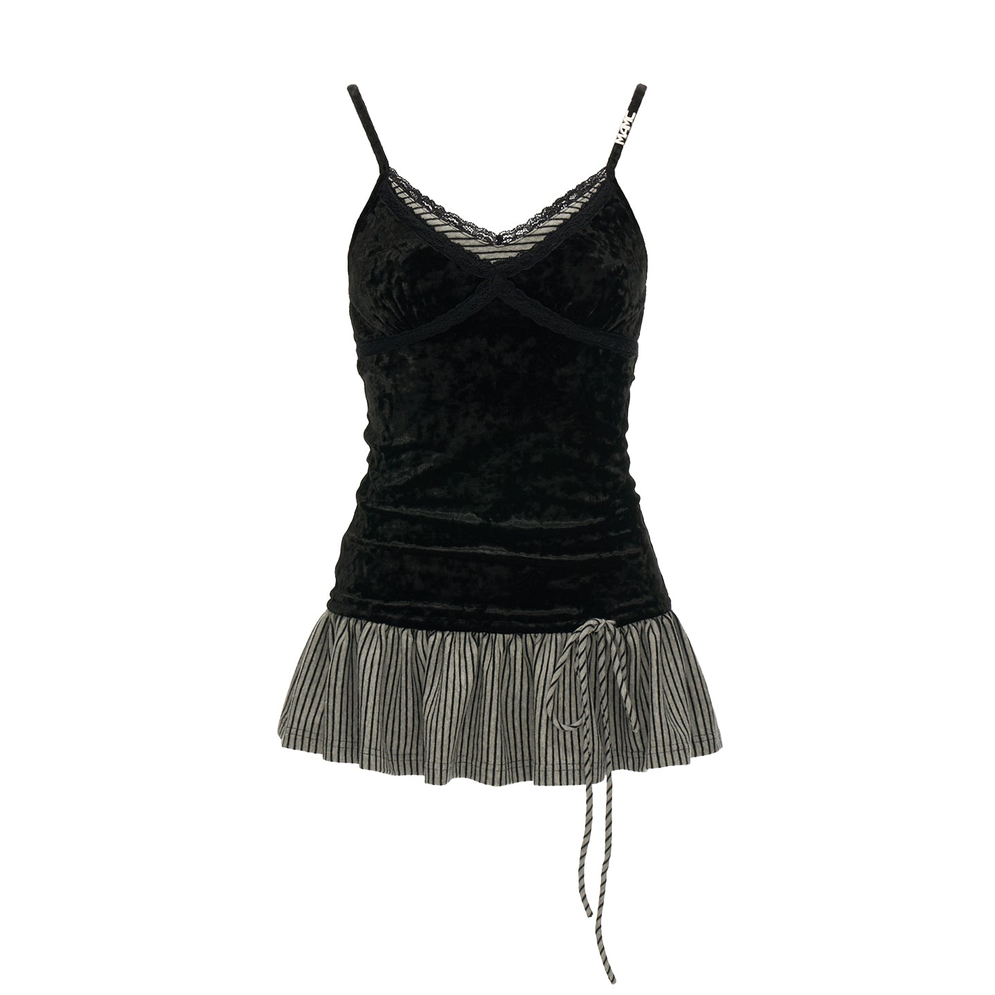 MAMC Mock Two-Piece Lace Trim Camisole