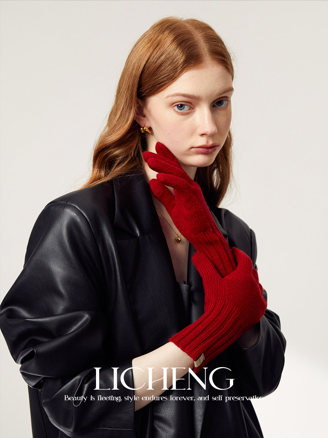 LICHENG Pure Wool Winter Gloves