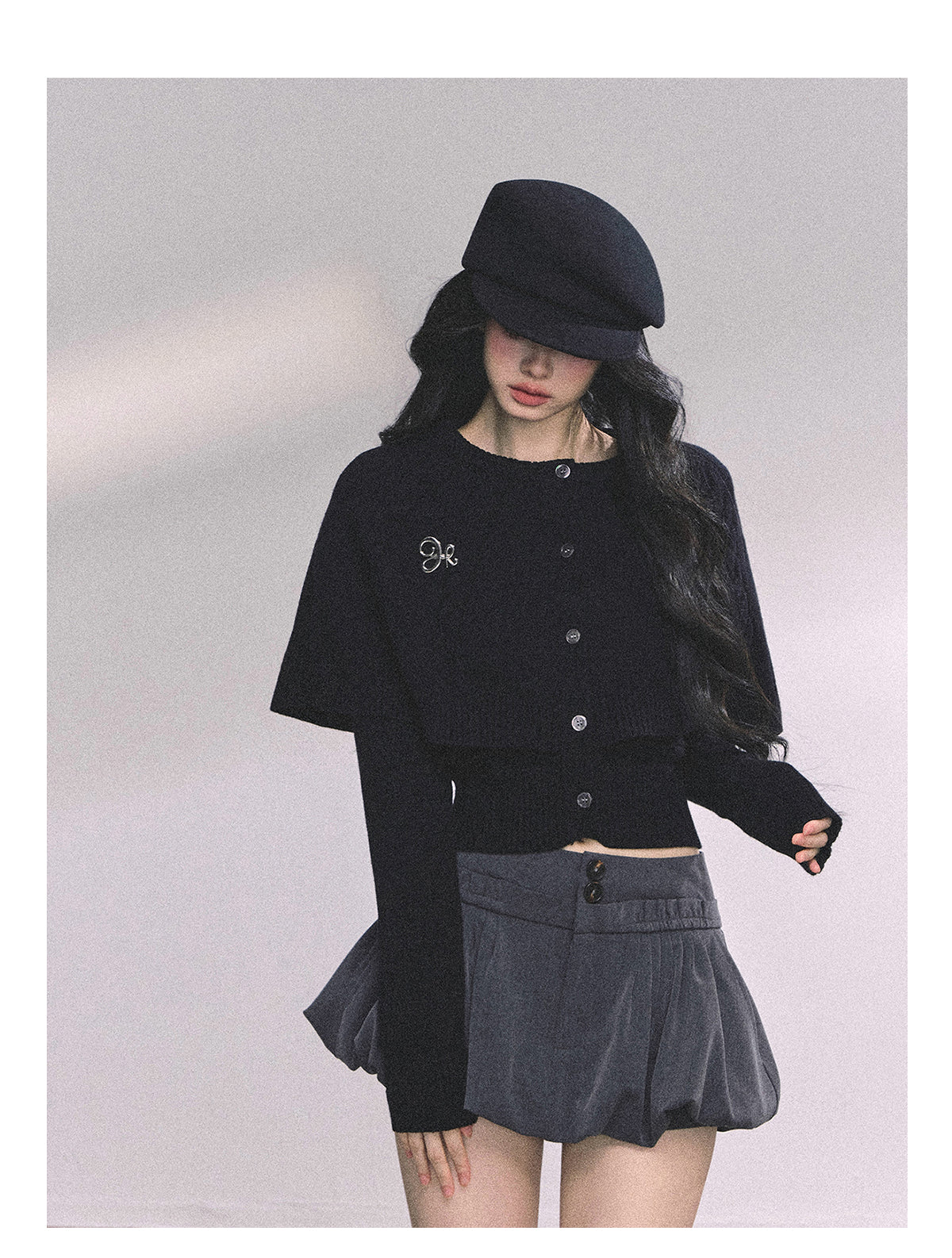 ShaoYeYan Miss Daisy American Knit Cable Cape Sweater