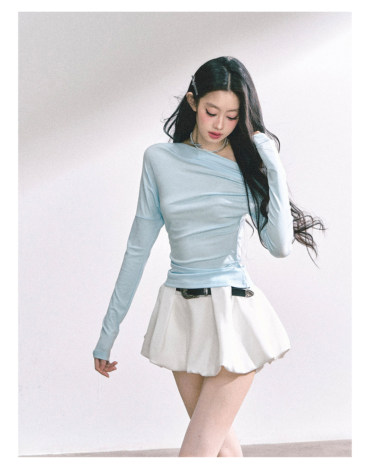 SHAOYEYAN Korean Mature Style Off-Shoulder Tee