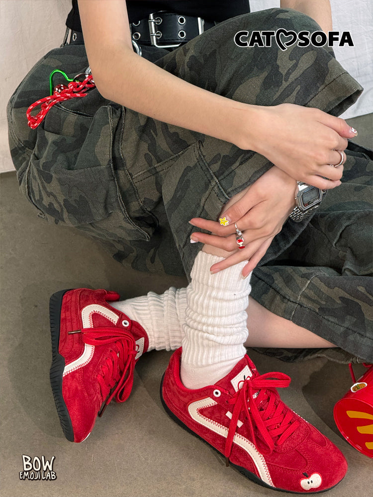 Cat&Sofa Apple Red Racing Sneakers