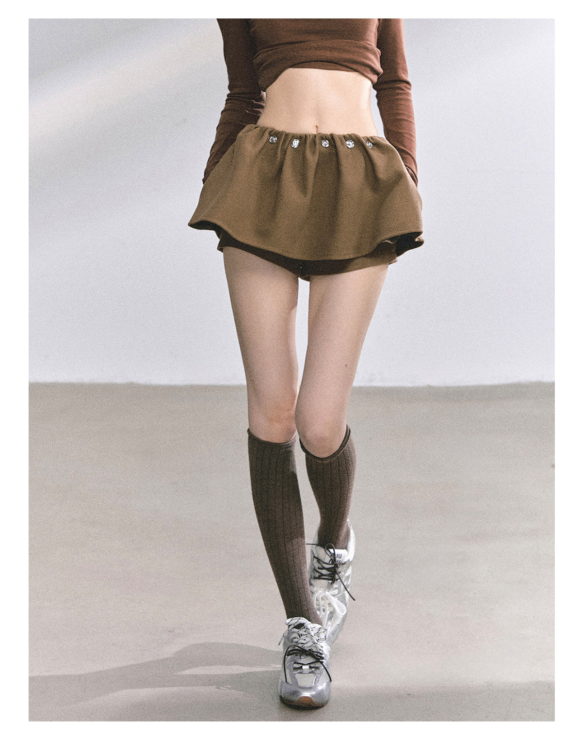 SHAOYEYAN French Wool Blend Slim Skirt