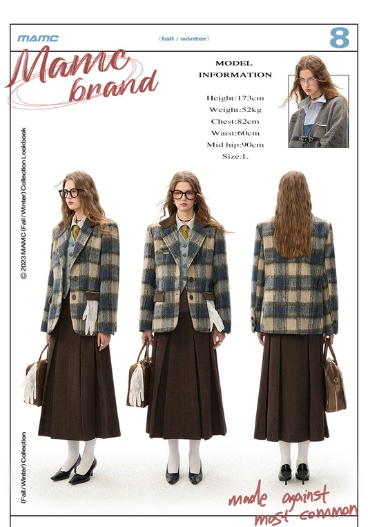 MAMC Plaid Wool-Blend Blazer