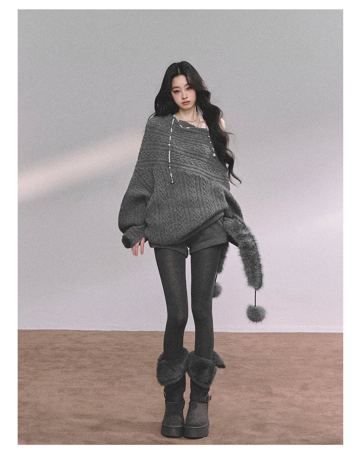 ShaoYeYan Norwegian Exchange Student Premium American Knit Cable Sweater