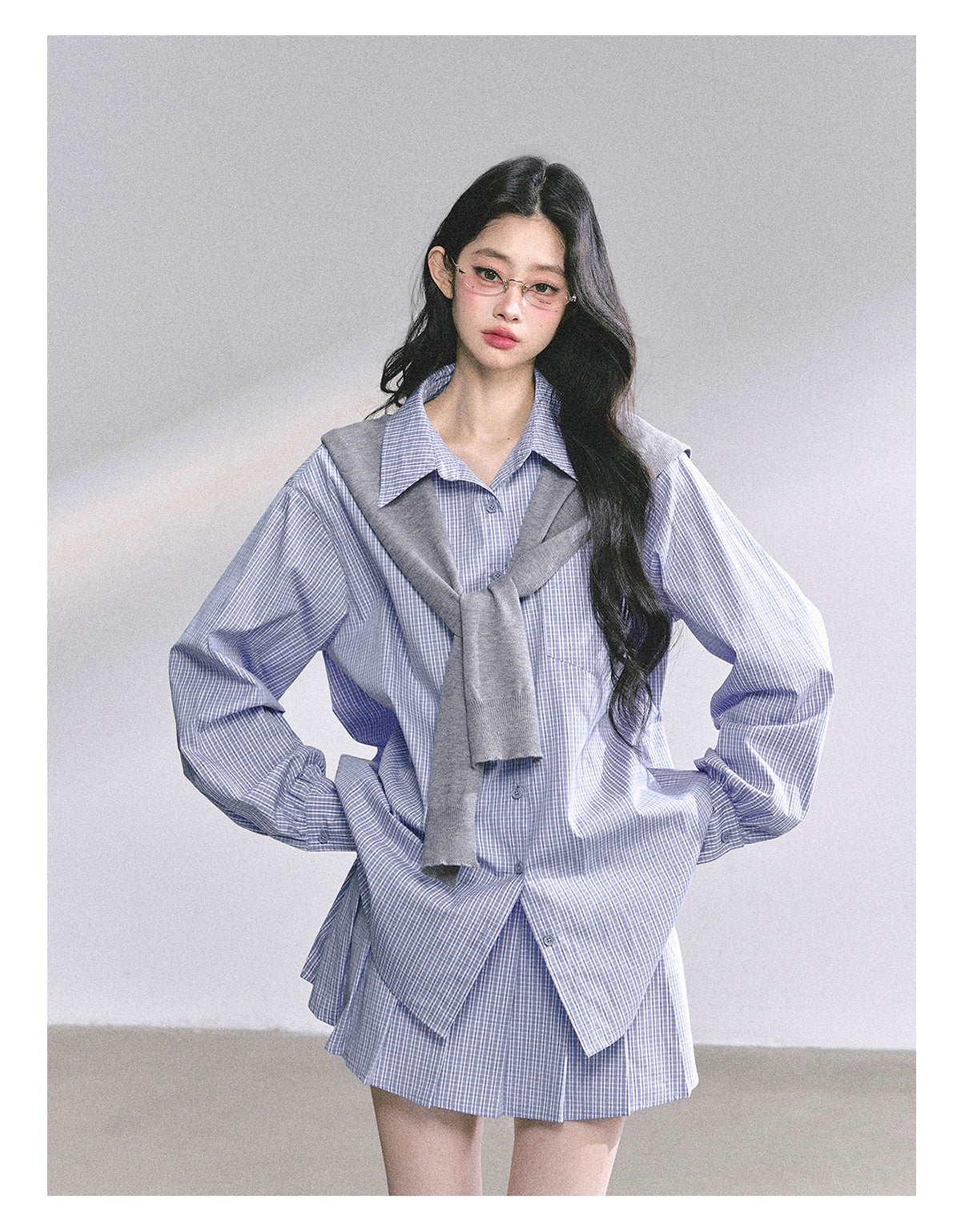 SHAOYEYAN Felton College French Plaid Set