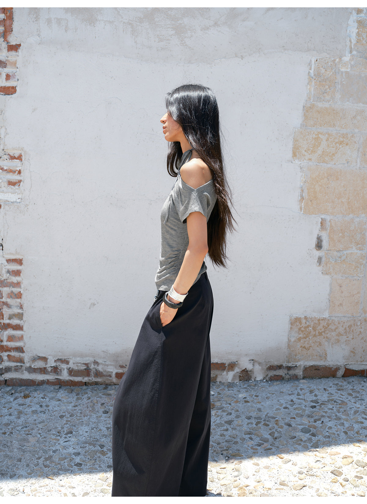HAVERICE 'Poetry Muse' Wrap-Front Tee