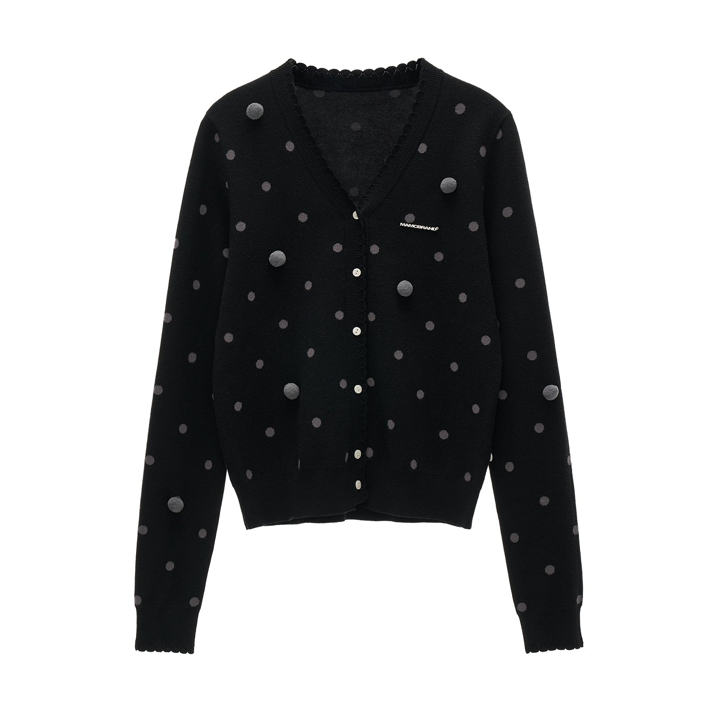 MAMC Polka Dot Asymmetric Cardigan
