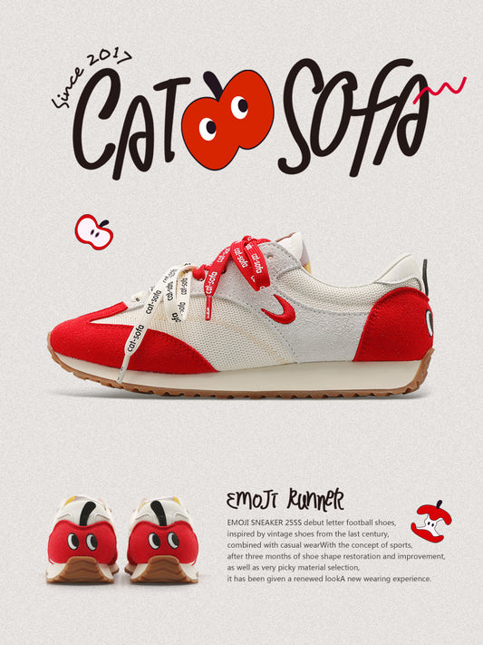 Cat&Sofa Red Apple Retro Outdoor Sneakers