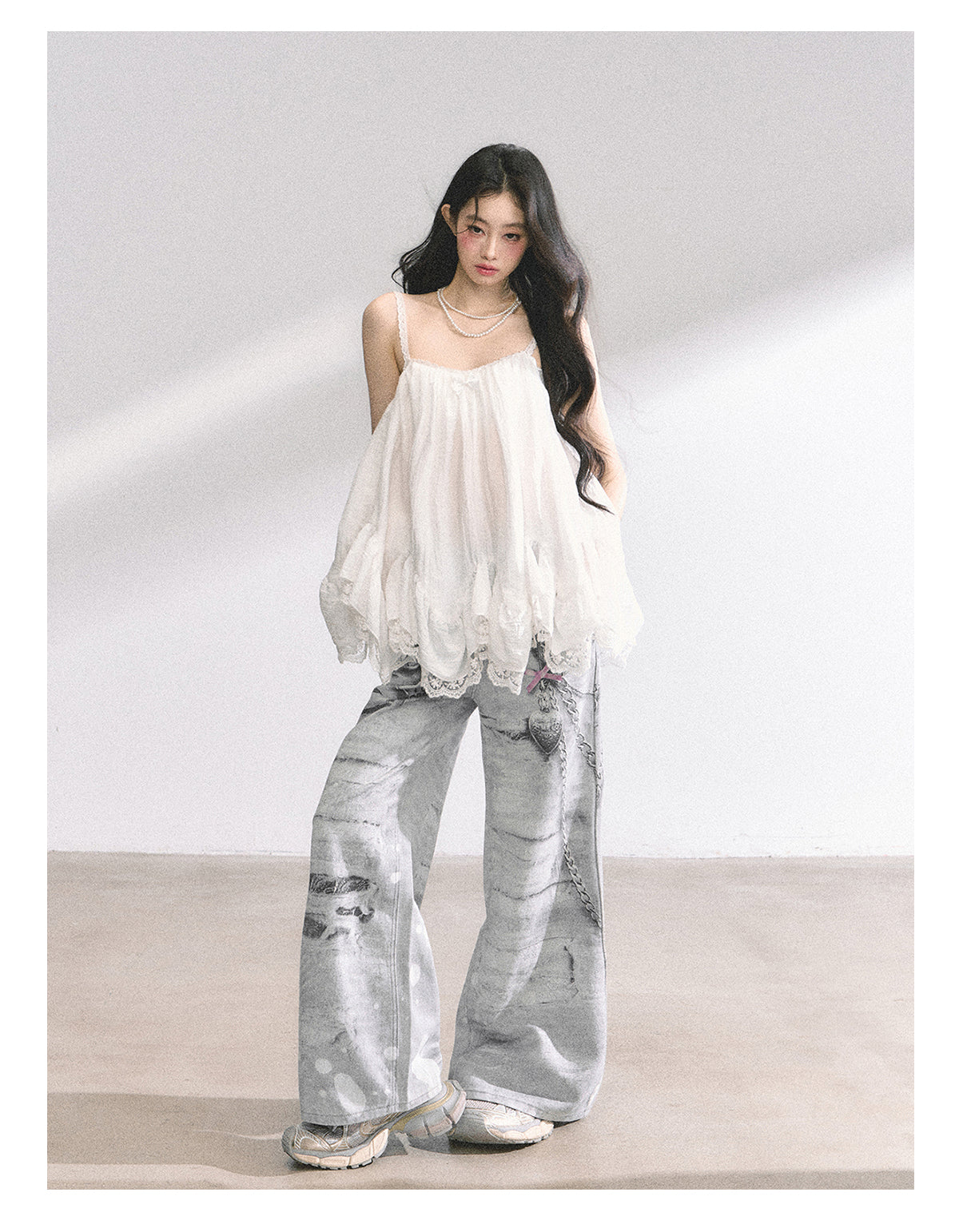 SHAOYEYAN French Lace Chiffon Blouse