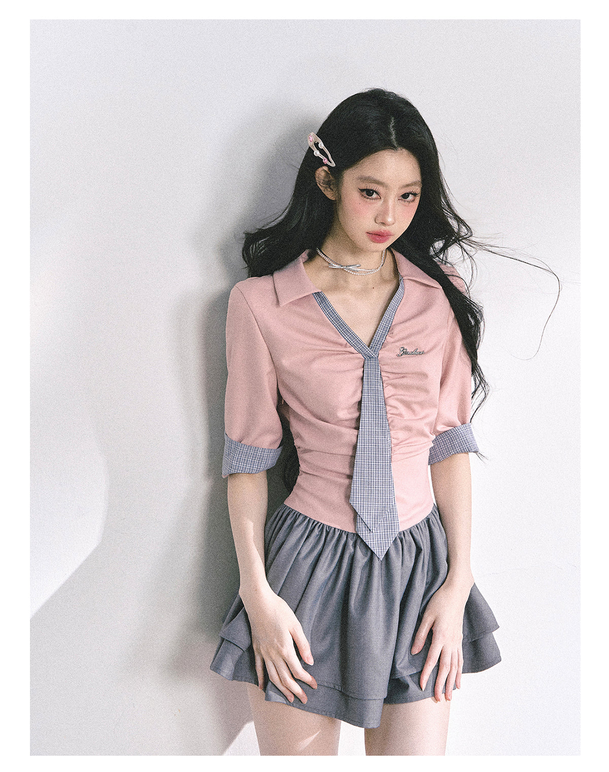 SHAOYEYAN London-inspired Plaid Puff Dress