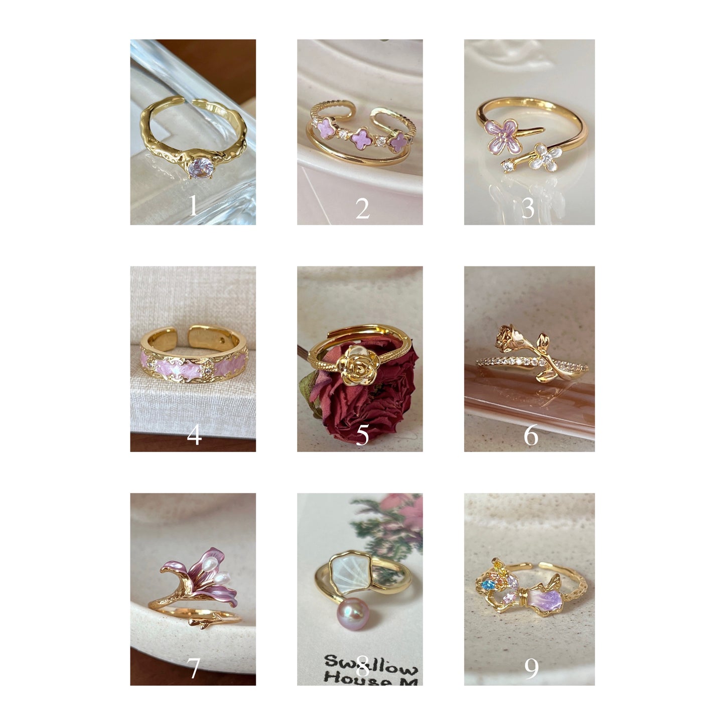 VIGVOG Geometric Purple Gemstone Ring