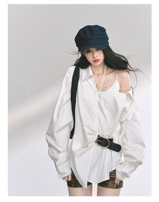 SHAOYEYAN French Off-Shoulder Sun Shirt