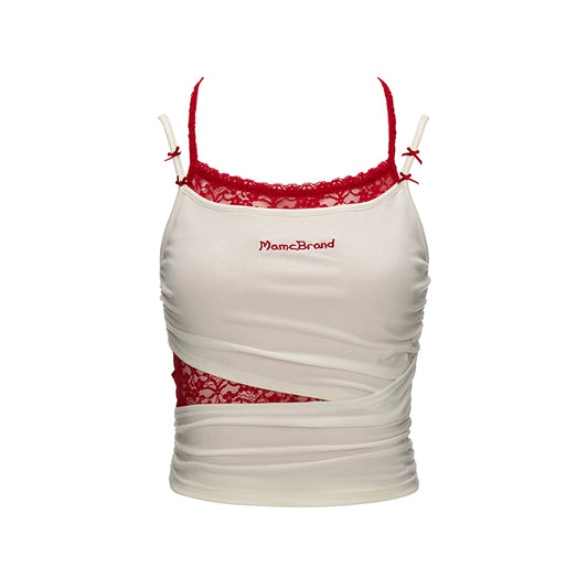 MAMC White Letter Print Camisole