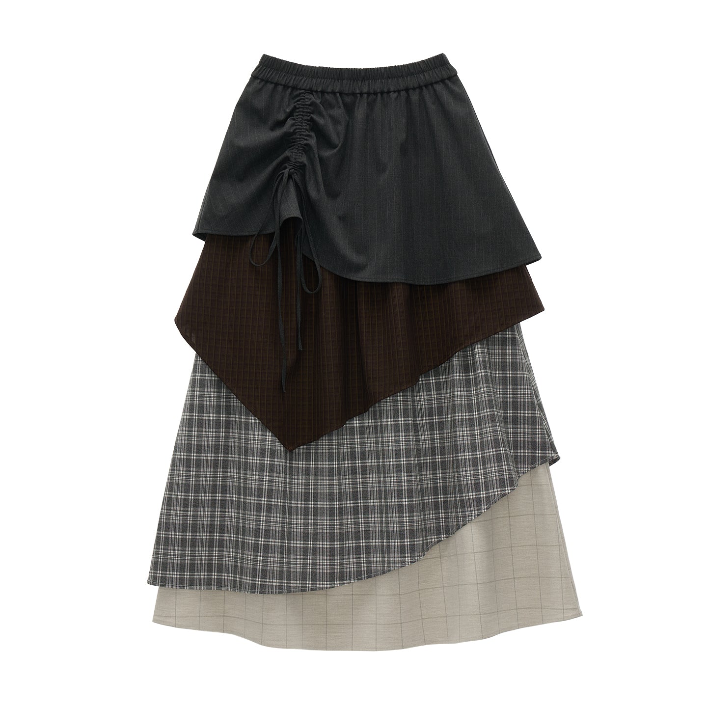 MAMC Plaid Multi-Layer Maxi Skirt