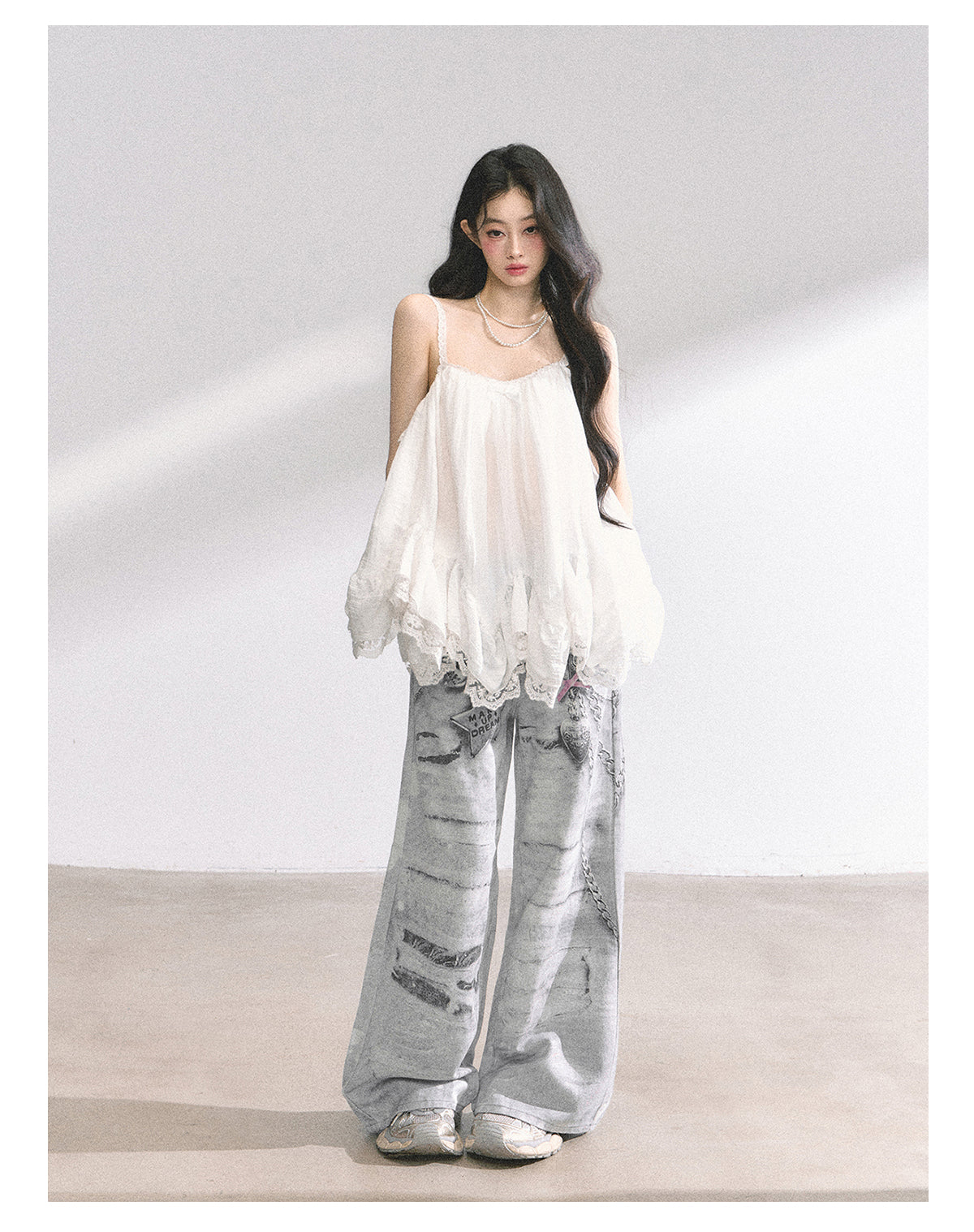 SHAOYEYAN French Lace Chiffon Blouse